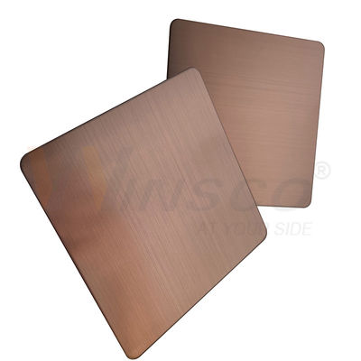 คุณภาพ  GB 201 304 316 Hairline Stainless Steel Sheet Brown PVD Color Accept Customized โรงงาน