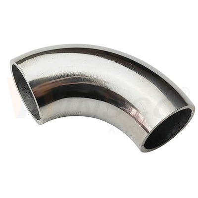 คุณภาพ  1.2mm 1.5mm Thickness 201 304 316 Grade Mirror Satin Surface 15.9mm OD Stainless Steel Handrail Elbow 55mm Arc Length โรงงาน