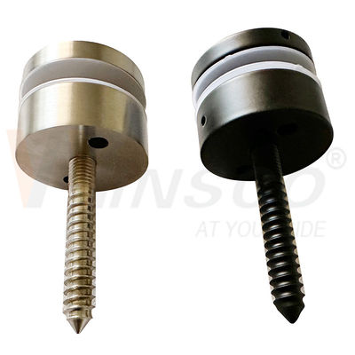 คุณภาพ  Hairline Black Satin M10 Advertising Screw AISI 304 316 Stainless Steel Standoff Pin Glass Adaptor Fit For 8mm-12mm 24mm โรงงาน
