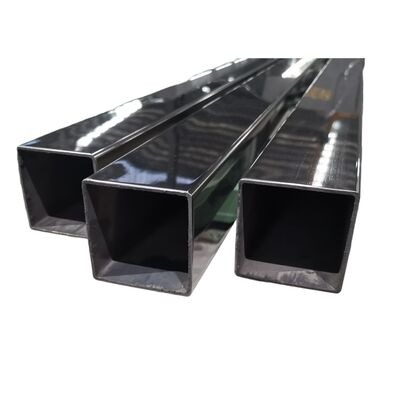 คุณภาพ  600G Mirror Black Stainless Steel Square Tube, 201 304 Grade Black Mirror Inox Square Pipe for Building Decoration & Railing โรงงาน