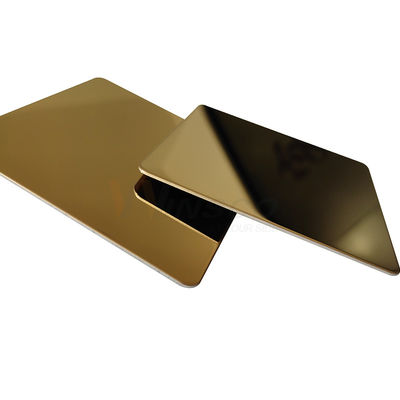 SS 201 Titanium Gold 8k No 8 แผ่นสแตนเลสขัดกระจก