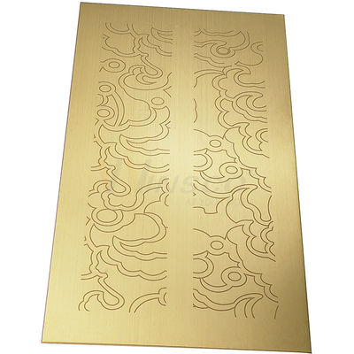 Hairline Stainless Steel 304 Mirror Finish Titanium Gold Etched Plate