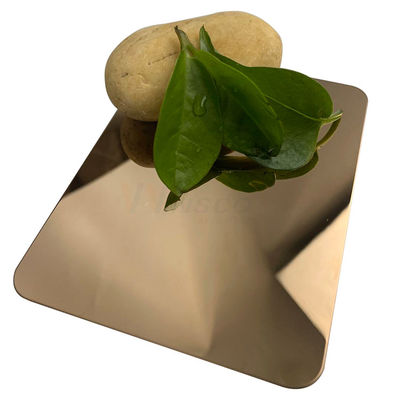 Super Mirror AISI 304 304L Rose Gold ตกแต่งสแตนเลสแผ่นโลหะ