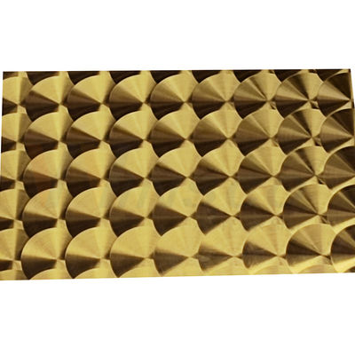CD Hairline Titanium Gold 3D Laser SS 201 304 316 แผ่นสแตนเลสตกแต่ง