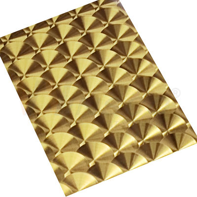 CD Hairline Titanium Gold 3D Laser SS 201 304 316 แผ่นสแตนเลสตกแต่ง