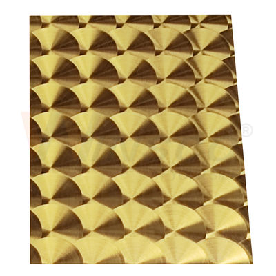 CD Hairline Titanium Gold 3D Laser SS 201 304 316 แผ่นสแตนเลสตกแต่ง