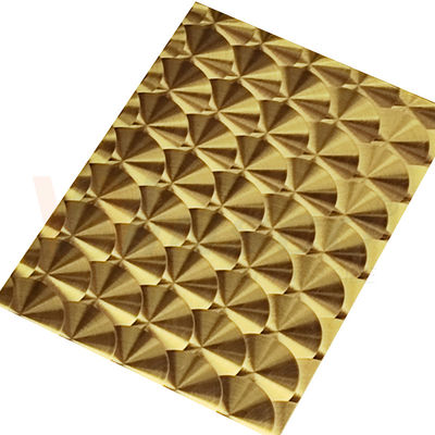 CD Hairline Titanium Gold 3D Laser SS 201 304 316 แผ่นสแตนเลสตกแต่ง