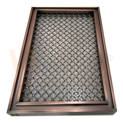 Rhombus Shape Grid PVD สีตาข่ายสแตนเลสตกแต่งสำหรับตกแต่งบ้าน