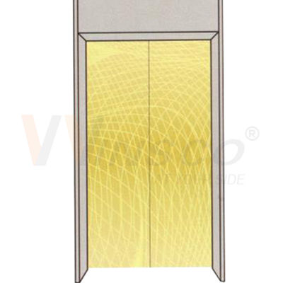 Hairline PVD Titanium Gold Coating Etched Stainless Steel Sheet สำหรับบานประตูลิฟต์