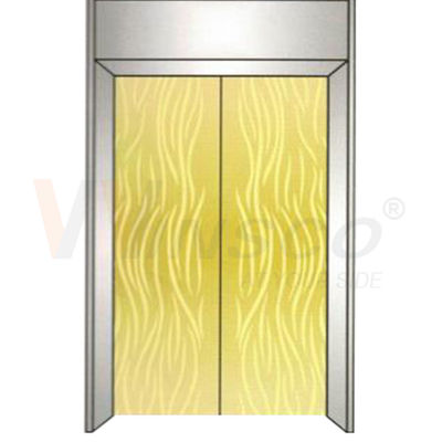Hairline PVD Titanium Gold Coating Etched Stainless Steel Sheet สำหรับบานประตูลิฟต์