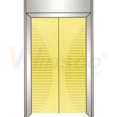 Hairline PVD Titanium Gold Coating Etched Stainless Steel Sheet สำหรับบานประตูลิฟต์