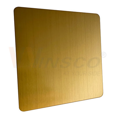 1219mmx2438mm JIS 201 304 316 แผ่นเส้นผมสแตนเลสไทเทเนียมทอง