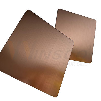 Anti Finger Copper Color Hairline Finish แผ่นสแตนเลสสำหรับแผงประดับ