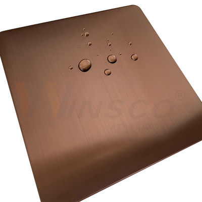 Anti Finger Copper Color Hairline Finish แผ่นสแตนเลสสำหรับแผงประดับ