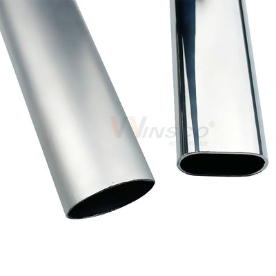 Aisi 201 304 316 ท่อวงรีสแตนเลส Inox Stair Handrail Ellipse ขนาดท่อตกแต่งที่กำหนดเอง