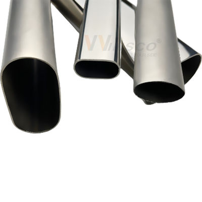 Aisi 201 304 316 ท่อวงรีสแตนเลส Inox Stair Handrail Ellipse ขนาดท่อตกแต่งที่กำหนดเอง