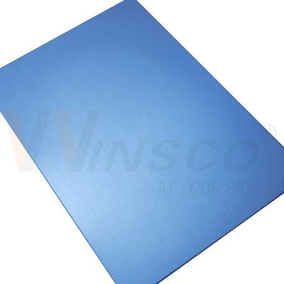 1000mmx2000mm สแตนเลส แซตินแผ่นตกแต่ง Sapphire Blue Matte 0.4-3.0mm ความหนาเส้นผม