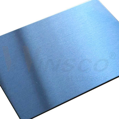 SS 316 316L 4ftx8ft เนื้อเหล็กออนไลน์ แผ่นซาตินเส้นผม 1220mmx2440mm เหล็กไร้ขัด No.4 ใบสีน้ําเงิน