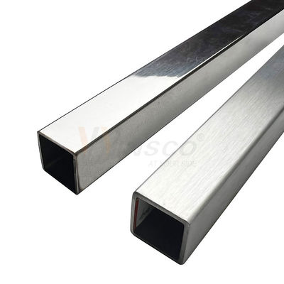SUS 201 304 316 20mmx20mm ขนาดท่อสี่เหลี่ยมสแตนเลส 0.6mm-2.0mm ผนังหนาท่ออเน็กซ์ กระจกพื้นผิวเซติน