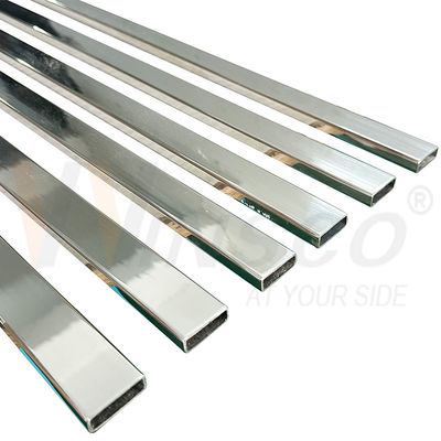 SUS 304 8K ผิวกระจก PVD สีท่อสี่เหลี่ยม 30mmx10mm ขนาด 1.2mm 1.5mm หนาท่อน้ําเหล็กไร้ขัด