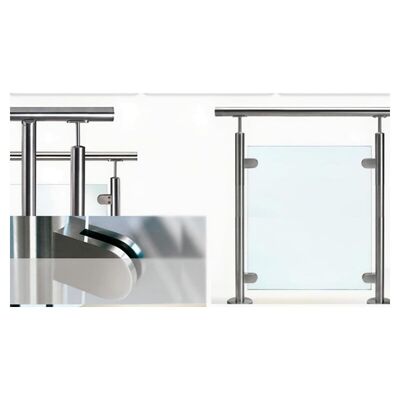 D Shape Inox Stair Clip Grade 304 316 สแตนเลส เครื่องกั้นกระจกสําหรับ 38.1mm 42.4mm 48.3mm 2' Round Railing