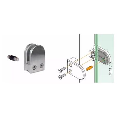 D Shape Inox Stair Clip Grade 304 316 สแตนเลส เครื่องกั้นกระจกสําหรับ 38.1mm 42.4mm 48.3mm 2' Round Railing