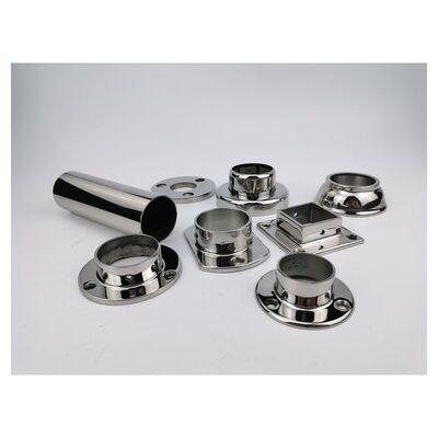D Shape Inox Stair Clip Grade 304 316 สแตนเลส เครื่องกั้นกระจกสําหรับ 38.1mm 42.4mm 48.3mm 2' Round Railing
