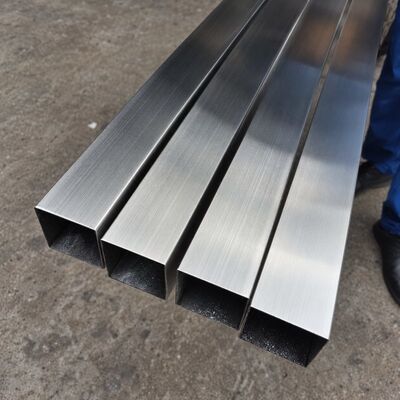 50x50 มิลลิเมตร Satin Brushed Stainless Steel Square Tube 201 304 316 ความหนาของผนัง 1.23.5 มม