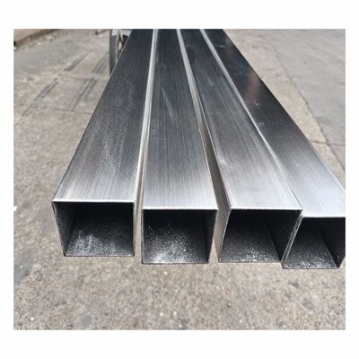 50x50 มิลลิเมตร Satin Brushed Stainless Steel Square Tube 201 304 316 ความหนาของผนัง 1.23.5 มม