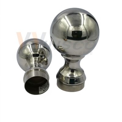 เกรด 304 316 อินนอ๊กซ์ ไม้ติดบันได 80 มม Dia สแตนเลสตกแต่ง Railing Ball สําหรับ 50.8 มม 2 นิ้ว ท่อกลม