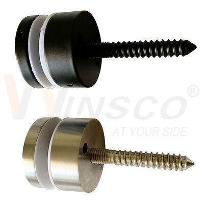 สายผม สีดํา แซติน M10 โปรแกรมสกรู AISI 304 316 สแตนเลส Standoff Pin Glass Adapter เหมาะสําหรับ 8mm-12mm 24mm
