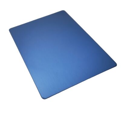 แผ่นสแตนเลส SS201 รีดเย็น PVD สีน้ำเงินลายเส้นผม No.4 ขนาด 1220×2440 มม. 4x8 ฟุต แผ่นตกแต่งสแตนเลส