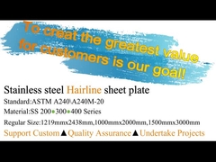 TP 201 304 316 430 AFP เส้นผมตกแต่ง No.4 แผ่นสแตนเลสพื้นผิว