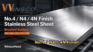 แผ่นสแตนเลส Winsco Metal No.4 Finish | แผ่นขัดเงา N4 4N 201 304 316 410 430